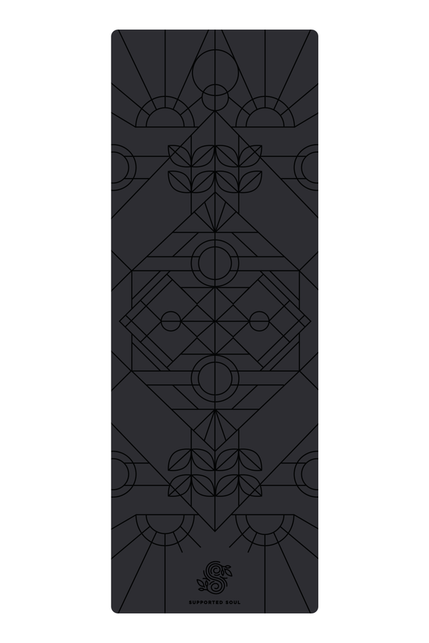 Pro Grip Deco Alignment - PU Yoga Mat (5mm) - Black