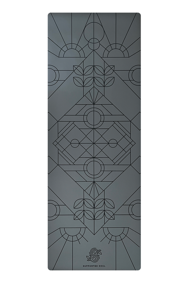 Pro Grip Deco Alignment - PU Yoga Mat (5mm) - Stone