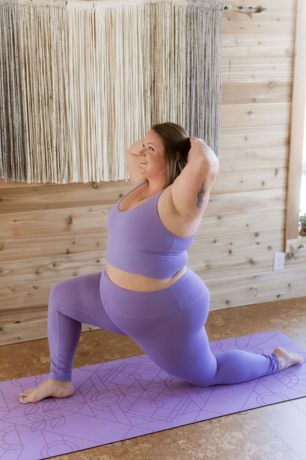 Pro Grip Luxe Deco Alignment  - PU Yoga Mat (5mm) - Lavender Haze