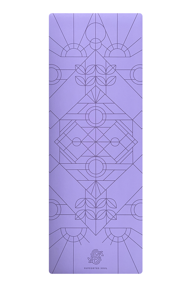 Pro Grip Luxe Deco Alignment  - PU Yoga Mat (5mm) - Lavender Haze
