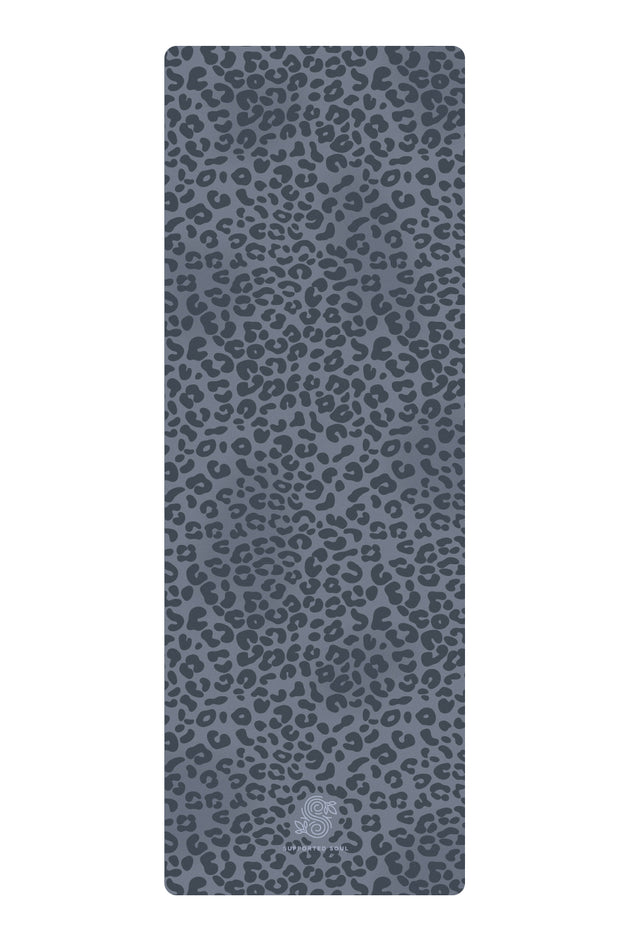 Leopard - Grey - All-in-One Suede Yoga Mat (3.5mm)