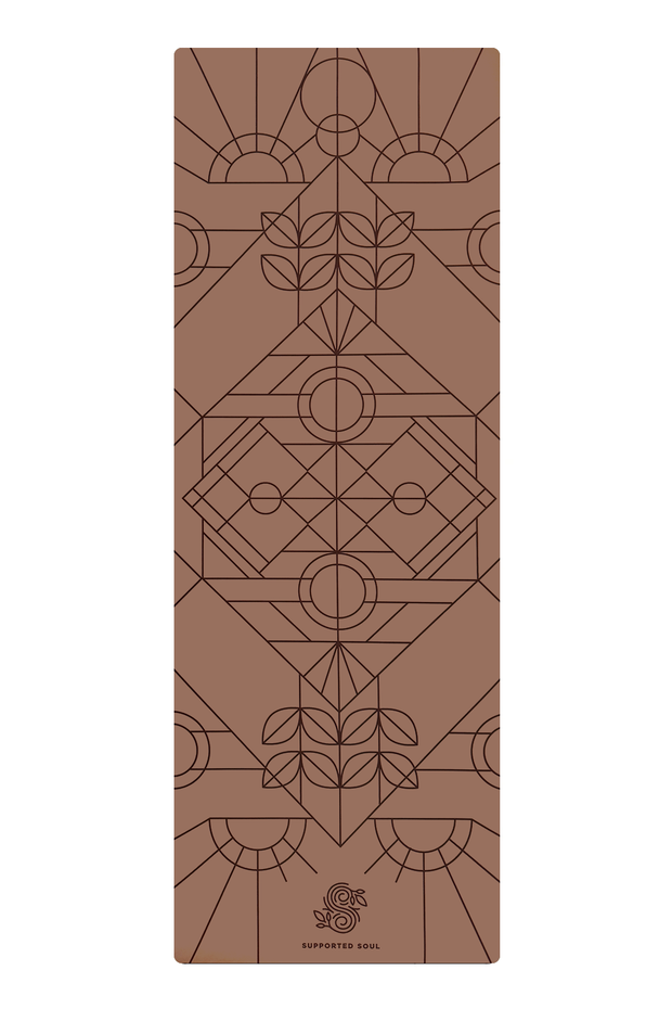 Pro Grip Deco Alignment - PU Yoga Mat (5mm) - Coffee