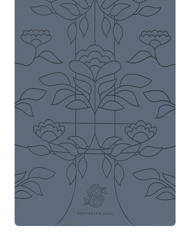 Pro Grip Luxe Floral Alignment- PU Yoga Mat (5mm) - Storm Cloud