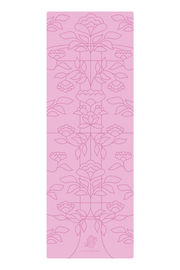 Pro Grip Luxe Floral Alignment- PU Yoga Mat (5mm) - Cotton Candy