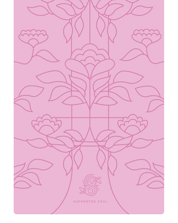 Pro Grip Luxe Floral Alignment- PU Yoga Mat (5mm) - Cotton Candy