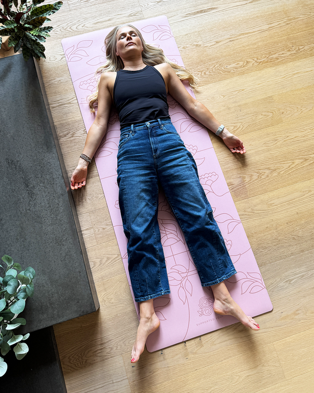 Pro Grip Luxe Floral Alignment- PU Yoga Mat (5mm) - Cotton Candy