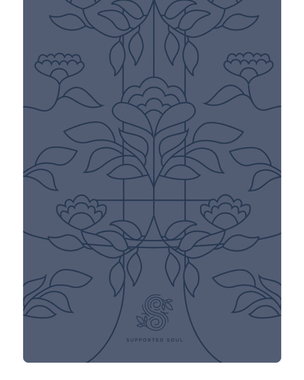 Pro Grip Luxe Floral Alignment- PU Yoga Mat (5mm) - Storm Cloud